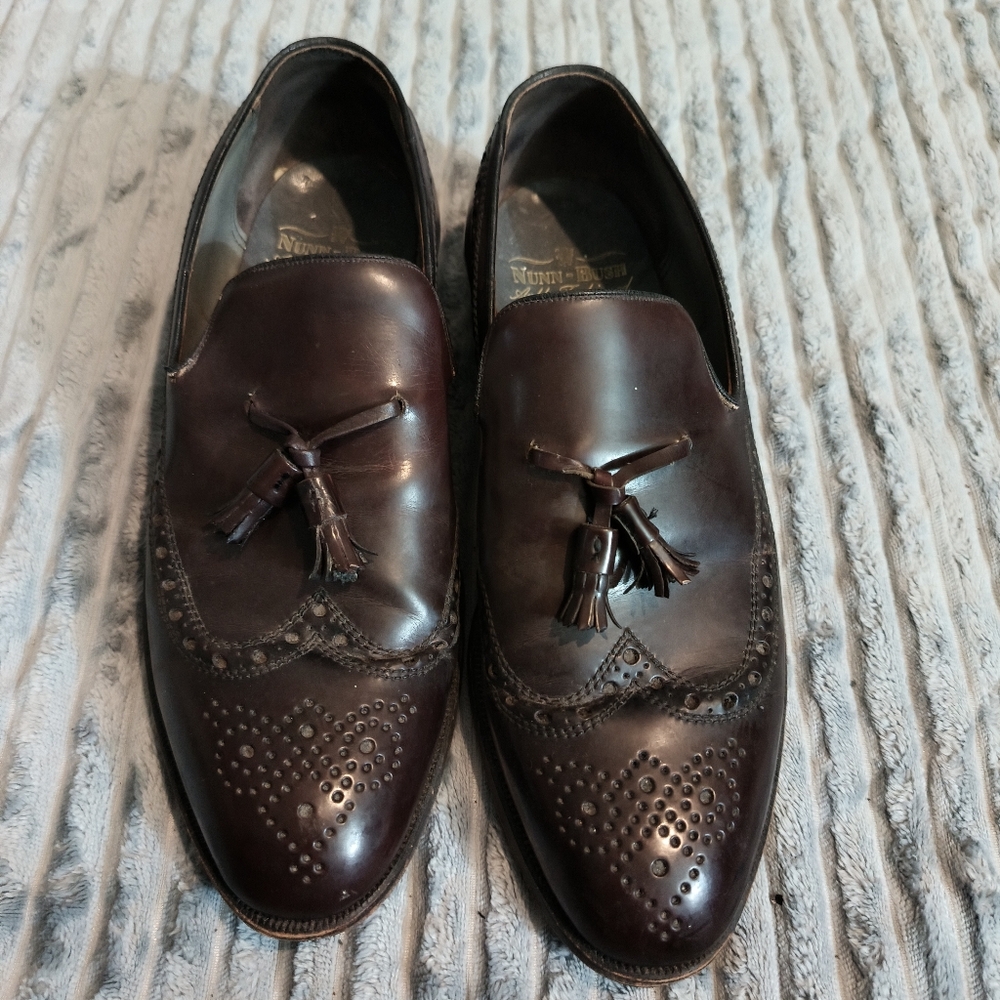 Mens Nunn Bush Ankle Fashioned Corfam Sz 10 Leather Oxford WingTip Shoes Neolite